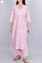 Cambric Cotton Kurta And Pant In Statement Block Print