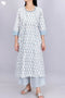 Cambric Cotton Kurta And Pant In Floral Block Print