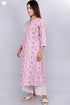 Cambric Cotton Kurta And Pant In Floral Block Print