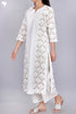 Cotton Chikankari Kurta And Pant Set With Kota Doria Dupatta