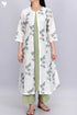Cambric Cotton Kurta With Overlay Jacket and Pant In Floral Block Print