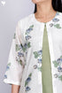 Cambric Cotton Kurta With Overlay Jacket and Pant In Floral Block Print
