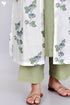 Cambric Cotton Kurta With Overlay Jacket and Pant In Floral Block Print