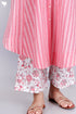 Cambric Cotton Kurta And Pant Set In Striped Print