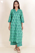 Cambric Cotton Kurta And Pant Set In Floral Block Print