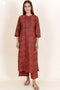 Cambric Cotton Kurta And Pant Set In Floral Block Print