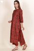 Cambric Cotton Kurta And Pant Set In Floral Block Print