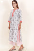Bizzy Lizzy Kurta And Pant Set With Chiffon Dupatta In Block Print
