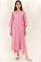 Bizzy Lizzy Kurta And Pant Set With Chiffon Dupatta In Block Print