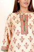 Tussar Cotton Kurta Pant And Dupatta Set In Floral Block Print
