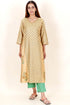 Tussar Cotton Kurta Pant And Dupatta Set In Floral Block Print