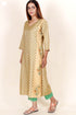 Tussar Cotton Kurta Pant And Dupatta Set In Floral Block Print