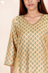 Tussar Cotton Kurta Pant And Dupatta Set In Floral Block Print