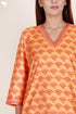 Tussar Cotton Kurta Pant And Dupatta Set In Floral Block Print