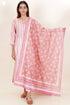 Chanderi Silk Kurta Pant And Dupatta Set In Floral Block Print