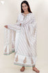 Chanderi Silk Kurta Pant And Dupatta Set With Block Print