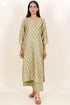 Tussar Cotton Kurta Pant And Dupatta Set In Floral Block Print
