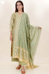 Tussar Cotton Kurta Pant And Dupatta Set In Floral Block Print