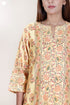 Tussar Cotton Kurta Pant And Dupatta Set In Floral Block Print