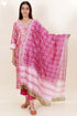 Chanderi Silk Kurta Pant And Dupatta Set In Floral Block Print
