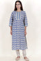 Terry Voile Kurta Pant And Dupatta Set In Block Print