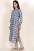 Terry Voile Kurta Pant And Dupatta Set In Block Print
