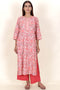 Bizzy Lizzy Kurta And Pant Set With Kota Doria Dupatta In Block Print