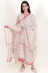 Cotton Kurta And Pant Set With Kota Dupatta In Block Print
