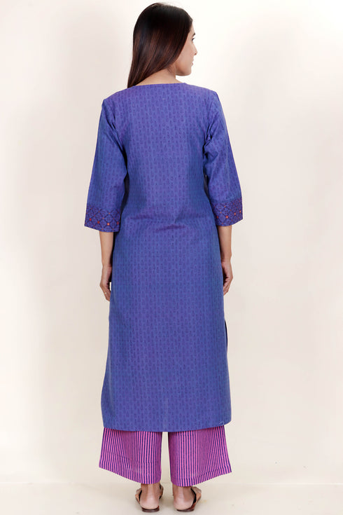 Mangalgiri Kurta, Pant And Dupatta Set With Sequins