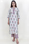 Chanderi Silk Kurta And Dupatta With Pant In Block Print