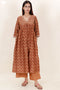 Cotton Silk Kurta With Pant In Block Print