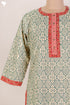 Terry Voile Kurta And Chiffon Dupatta Set In GeometricBlock Print