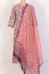 Terry Voile Kurta And Chiffon Dupatta Set In Floral Block Print