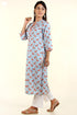 Bizzy Lizzy Kurta And Chiffon Dupatta Set in Sky Blue Paisley Block Print