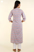 Bizzy Lizzy Kurta And Chiffon Dupatta Set In Indian RedAnd Blue Graphic Block Print