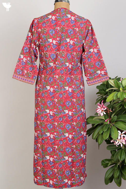 Bizzy Lizzy Kurta/Dupatta Set in Cobalt Blue Floral Block Print