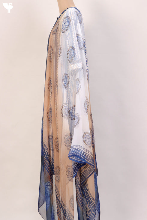 Bizzy Lizzy Kurta And Chiffon Dupatta Set In Folksy Block Print