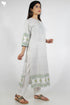 Bizzy Lizzy Kurta With Kota Doria Dupatta Set in Graphic Block Print
