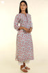 Chanderi Silk Kurta With Dupatta In Floral Block Print
