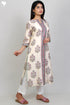 Chanderi Silk Kurta With Dupatta In Floral Block Print