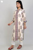 Chanderi Silk Kurta With Dupatta In Floral Block Print