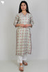 Chanderi Silk Kurta With Dupatta In Floral Block Print