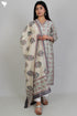 Chanderi Silk Kurta With Dupatta In Floral Block Print