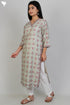 Chanderi Silk Kurta With Dupatta In Floral Block Print