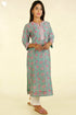 Chanderi Silk Kurta And Dupatta Set in Floral Block Print With Sequins