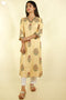 Cotton Tussar Kurta And Chanderi Silk Dupatta Set in Floral Block Print