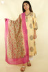 Cotton Tussar Kurta And Chanderi Silk Dupatta Set in Floral Block Print