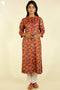 Tussar Silk Kurta And Dupatta Set In Geometric Block Print