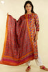 Tussar Silk Kurta And Dupatta Set In Geometric Block Print
