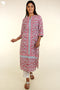 Cambric Cotton Kurta and Kota Doria Dupatta In Floral Block Print